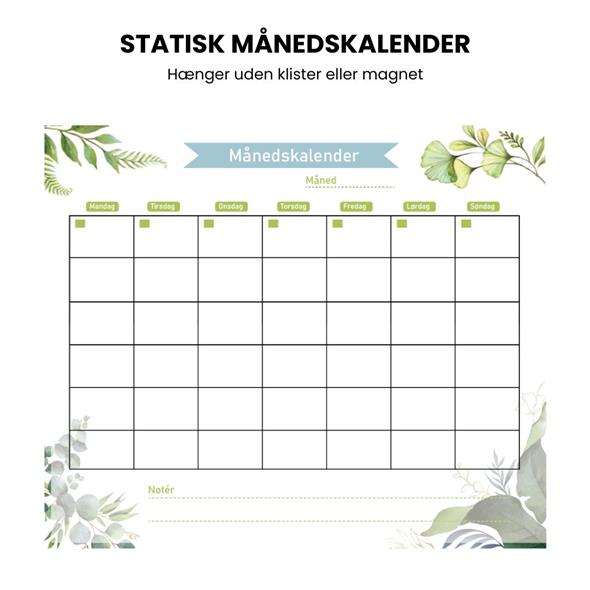 Statisk månedskalender